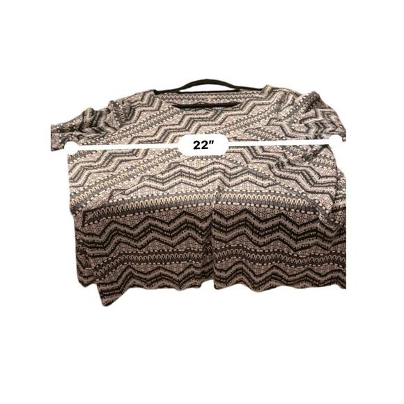 Kim Rogers Navy White Geometric Print Top 1X 100% Cotton Short Sleeve - Picture 6 of 8